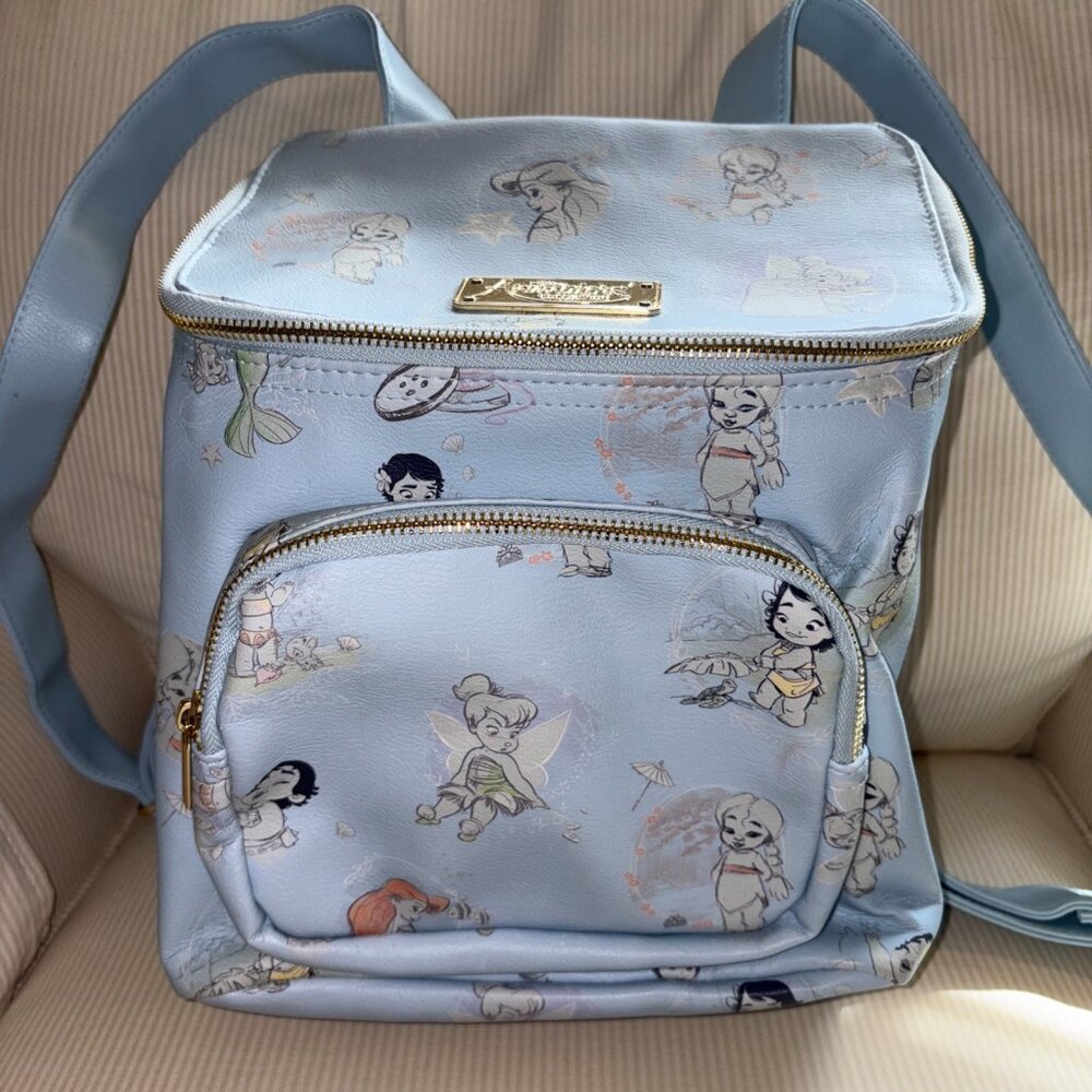 Disney Light Blue Tinker Bell & Disney Princesses Mini Backpack